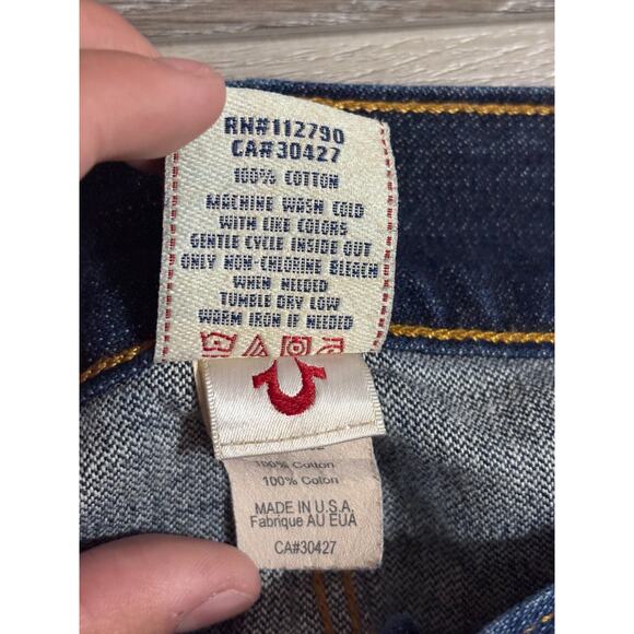 Vintage True Religion Baggy Button-Fly Vinny Jeans Made In USA Y2K - Men’s 38x30 - Picture 8 of 11